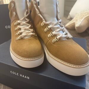 NEW Cole Haan WOMEN Brown High-Top Sneakers